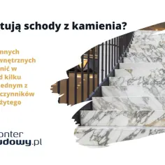 Schody z białego marmuru z czarnymi żyłkami i metalową balustradą.